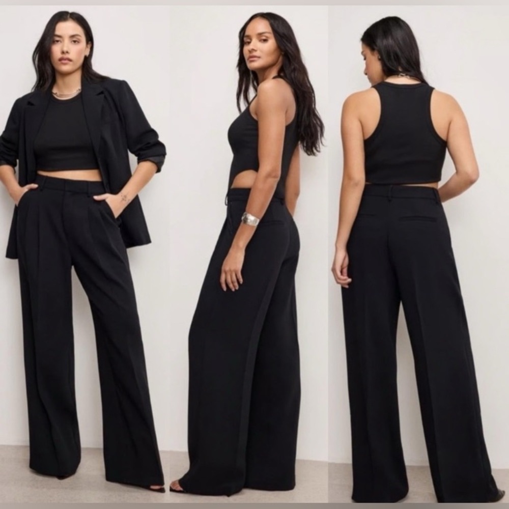 Good American Black Wide Leg Pants